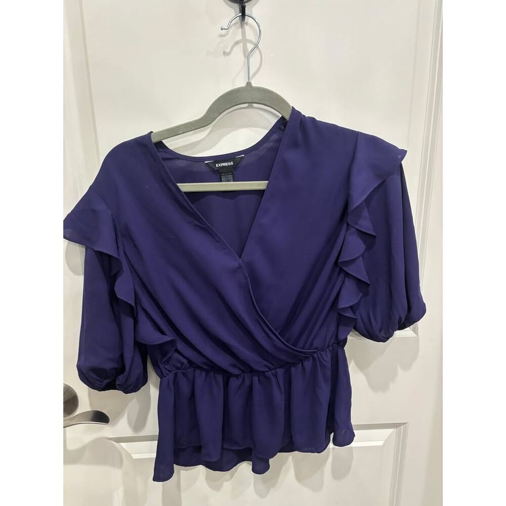 Express Ruffled Short Sleeve Blouse